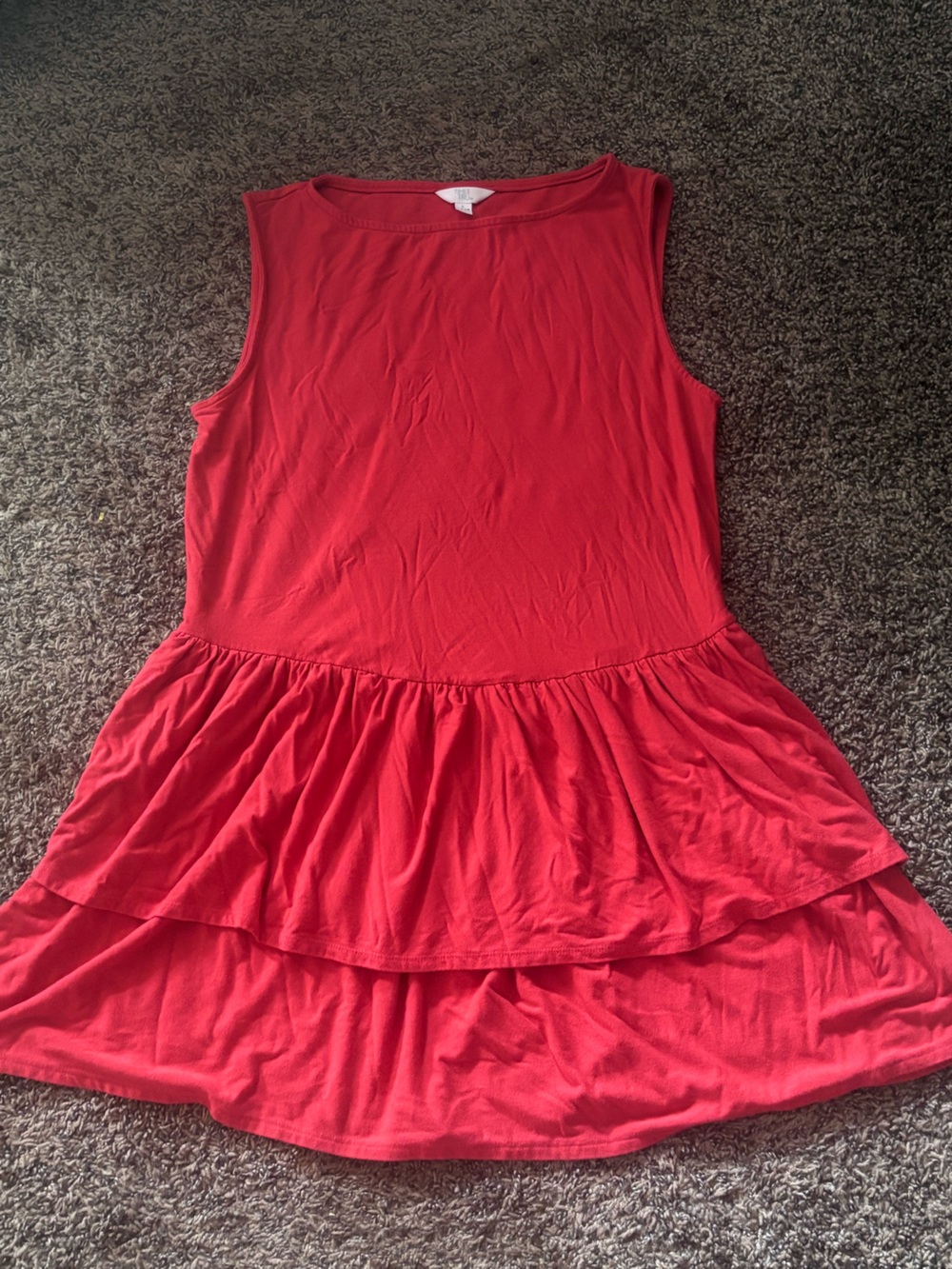 Time and Tru Red Sleeveless Tiered Mini Dress